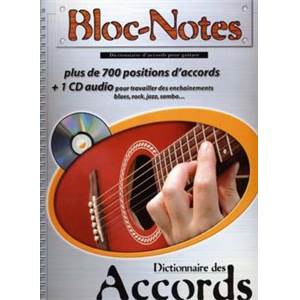 ROUX DENIS - BLOC NOTES DICTIONNAIRE DES ACCORDS DE GUITARE + CD