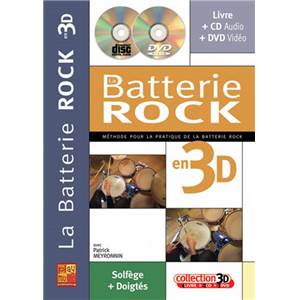 MEYRONNIN PATRICK - BATTERIE ROCK EN 3 D METHODE + CD + DVD