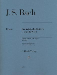 BACH JEAN SEBASTIEN - SUITE FRANCAISE V BWV 816 EN SOL MAJEUR (SANS DOIGTES)- PIANO