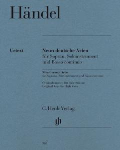 HAENDEL GEORG FRIEDRICH - 9 AIRS ALLEMANDS - SOPRANO / INSTRUMENT SOLO ET BASSE CONTINUE