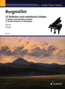 BURGMULLER J.F.F - 12 ETUDES BRILLANTES ET MELODIQUES OPUS 105 - PIANO