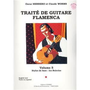 HERRERO/WORMS - TRAITE GUITARE FLAMENCA VOL.5 - STYLES DE BASE BULERIA + CD - GUITARE