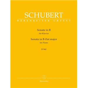 SCHUBERT FRANZ - SONATE D960 EN SIb MAJ. - PIANO