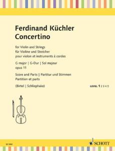 KUCHLER FERDINAND - CONCERTINO POUR VIOLON OP.11 SOL MAJ. - CONDUCTEUR ET PARTIES SEPAREES