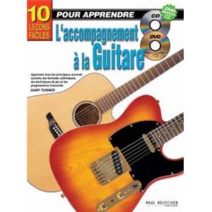 TURNER GARY - 10 LECONS FACILES POUR APPRENDRE L'ACCOMPAGNEMENT A LA GUITARE + CD + DVD