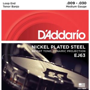 JEU DE CORDES BANJO TENOR D'ADDARIO EJ63 LIGHT