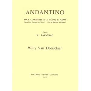 DORSSELAER WILLY VON - ANDANTINO - CLARINETTE SIB OU SAXOPHONE MIB ET PIANO