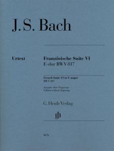 BACH JEAN SEBASTIEN - SUITE FRANCAISE VI BWV 817 EN MI MAJEUR (SANS DOIGTES) - PIANO